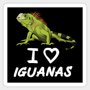 I Love Iguanas for Iguana Lovers, White Sticker